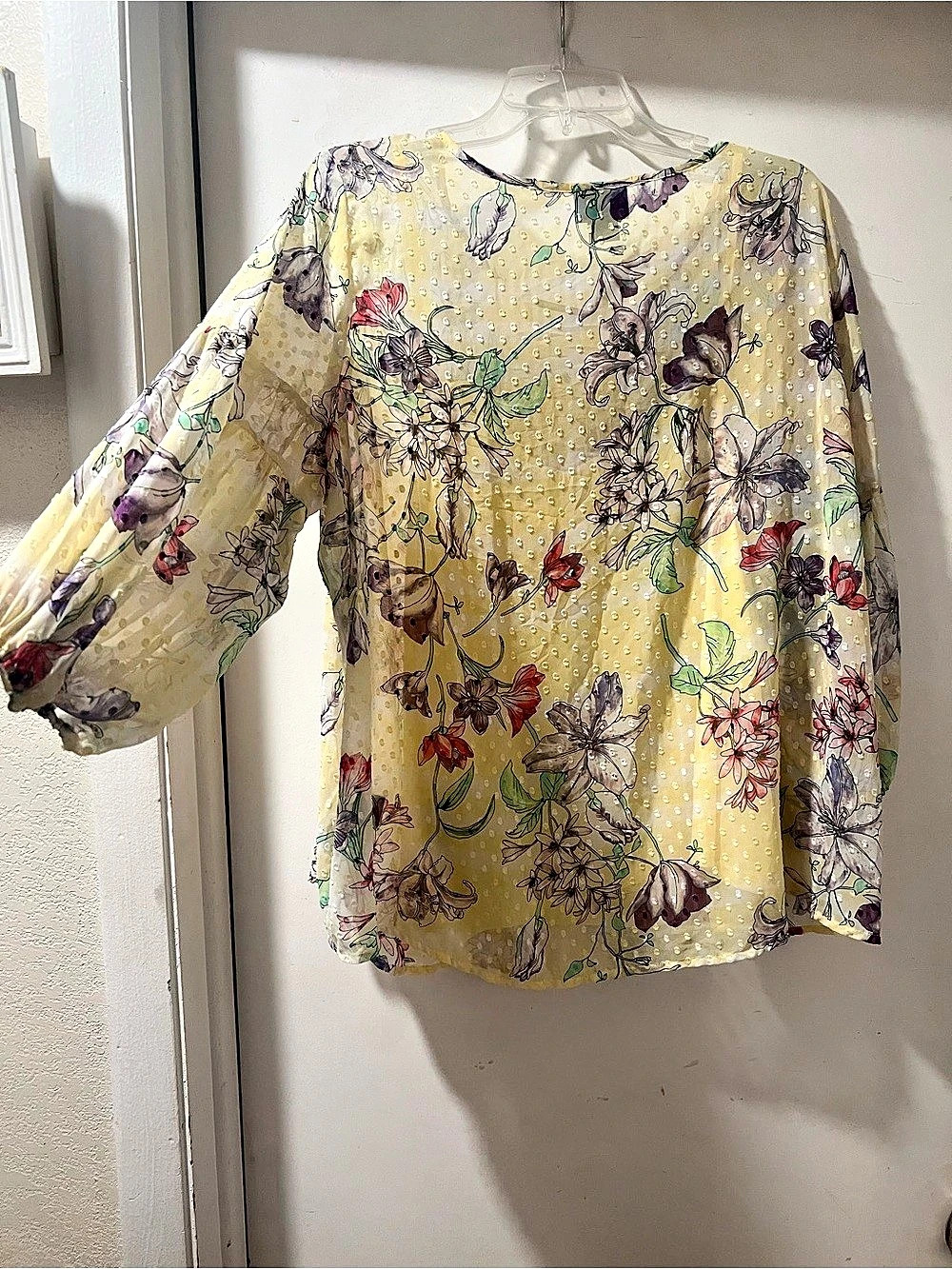Liz Claiborne Floral Blouse in Yellow & Purple